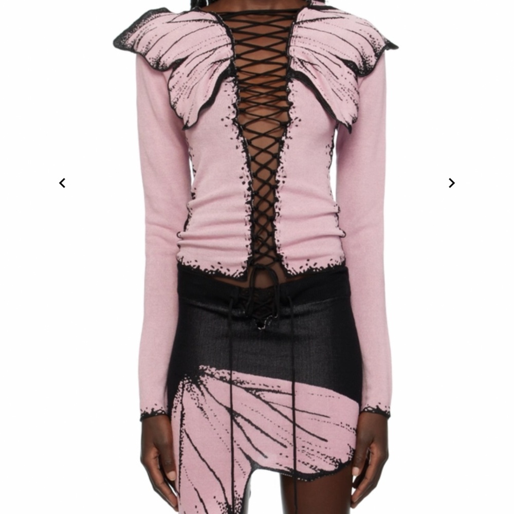 1XBlue pink butterfly cardigan